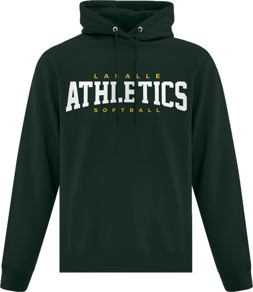 'Athletics' Adult Cotton Pull Over Hooded Sweatshirt with Printed Logos