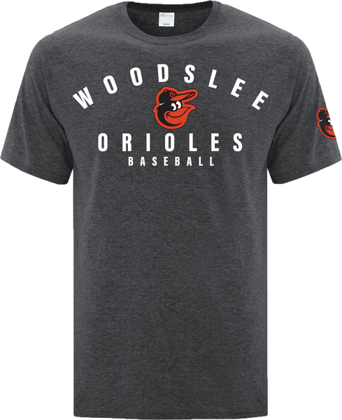 Orioles Adult Cotton T-Shirt with Printed Logo with Sleeve Logo