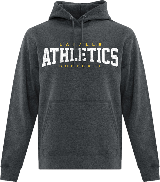 'Athletics' Adult Cotton Pull Over Hooded Sweatshirt with Printed Logos