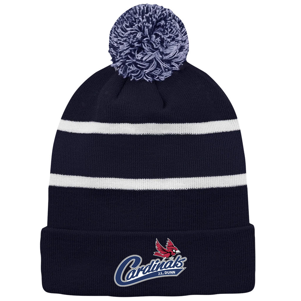 Cardinals Striped Knit Cuff Toque with Pom-Pom with Embroidered Logo