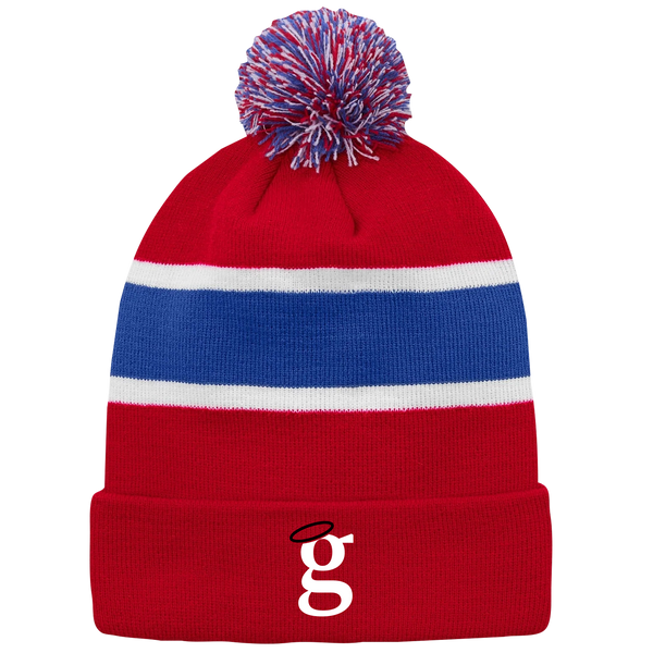 Guardians Striped Knit Cuff Toque with Pom-Pom with Embroidered Logo