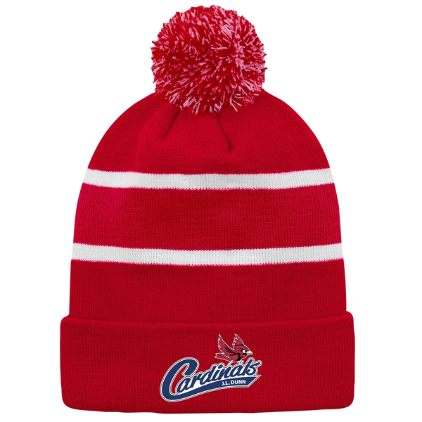 Cardinals Striped Knit Cuff Toque with Pom-Pom with Embroidered Logo