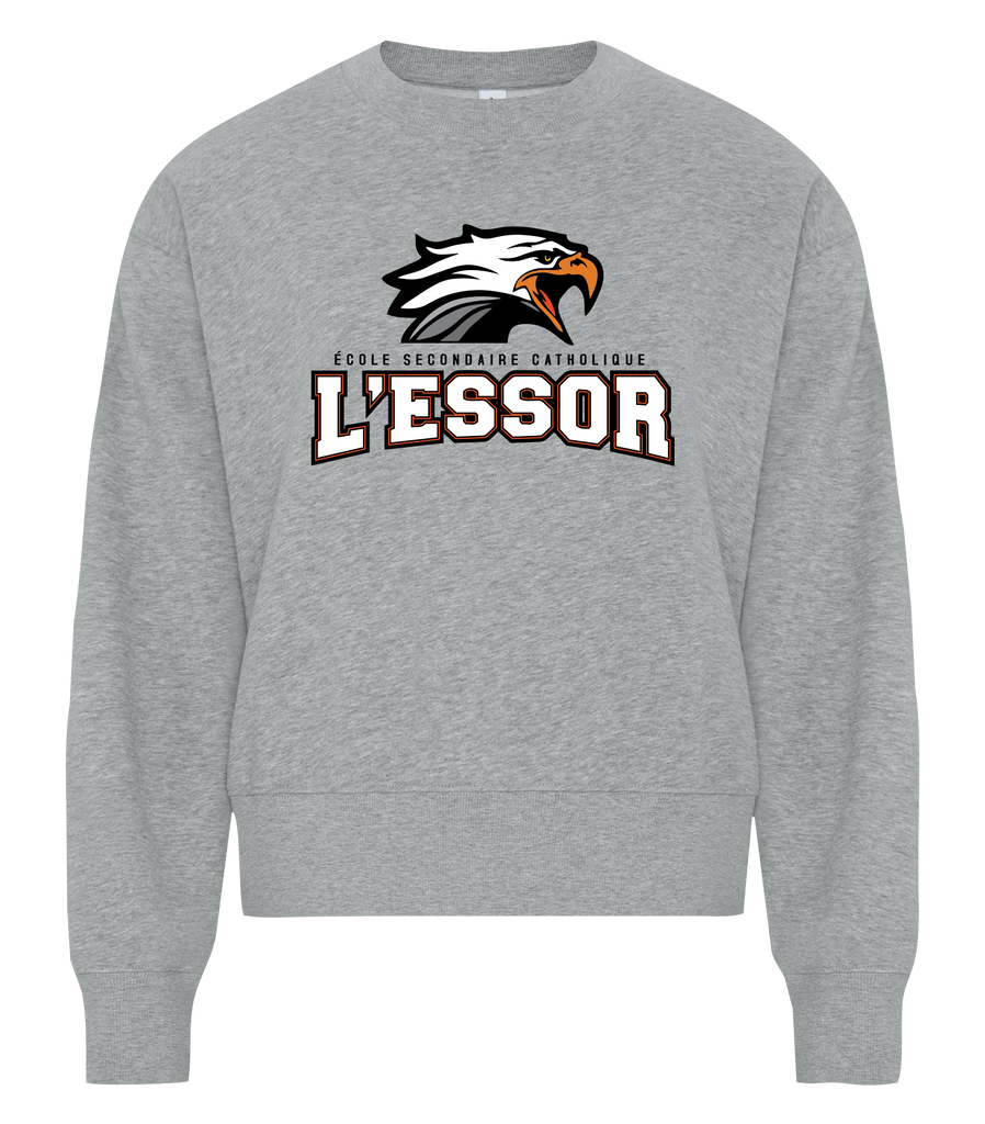 L'Essor Ladies Cotton Crewneck Sweatshirt with Printed Logo