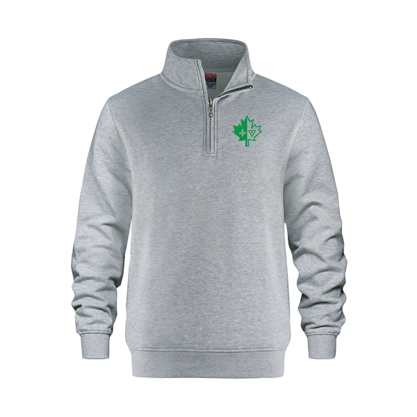 "Franco-Ontarian Maple Leaf" Adult 1/4 Zip Sweatshirt with Printed Logo