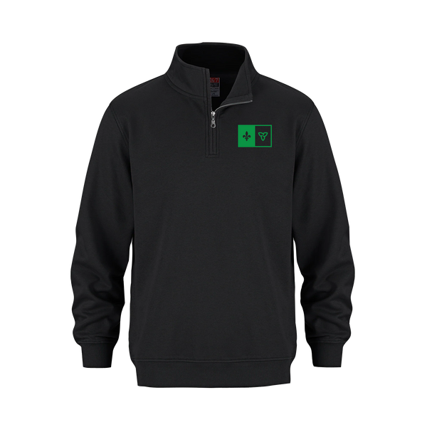 "Franco-Ontarian Flag" Adult 1/4 Zip Sweatshirt with Embroidered Logo