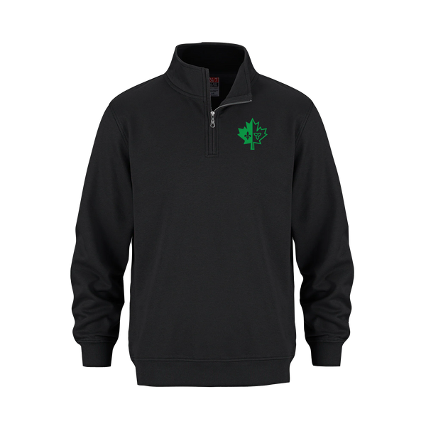 "Franco-Ontarian Maple Leaf" Adult 1/4 Zip Sweatshirt with Printed Logo