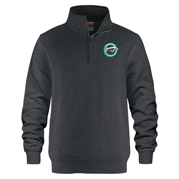 Dauphins Adult 1/4 Zip Sweatshirt with Embroidered Logo