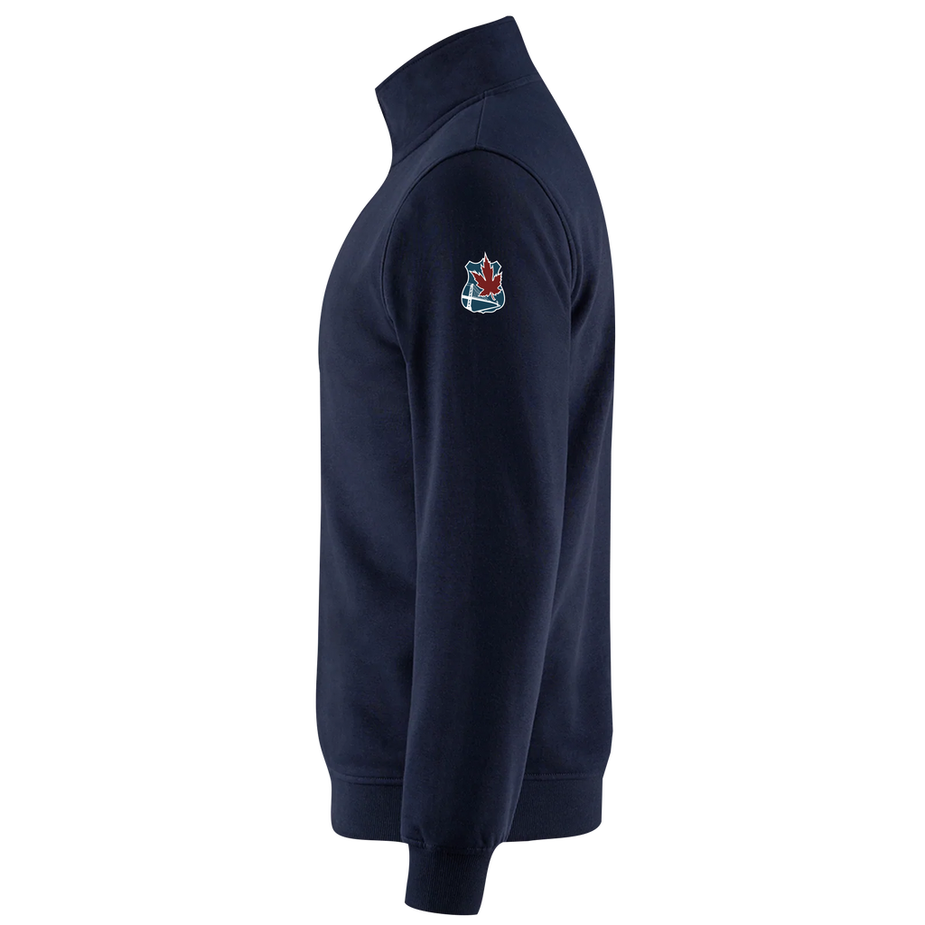 Windsor Police Association Adult 1/4 Zip Sweatshirt with Embroidered Crest Logo on Sleeve