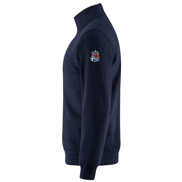 Windsor Police Association Adult 1/4 Zip Sweatshirt with Embroidered Crest Logo on Sleeve