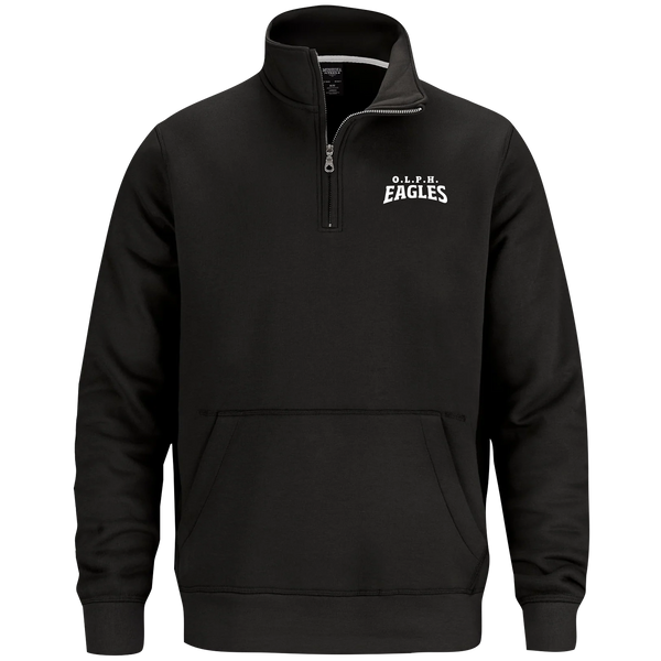 OLPH Adult 1/4 Zip Sweatshirt with Pouch Pocket with Embroidered Logo