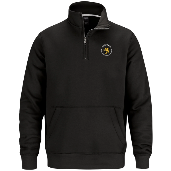 Saint-Paul Adult 1/4 Zip Sweatshirt with Pouch Pocket with Embroidered Logo