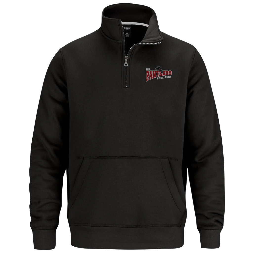 St. Anne Panthers Adult 1/4 Zip Sweatshirt with Pouch Pocket with Embroidered Logo
