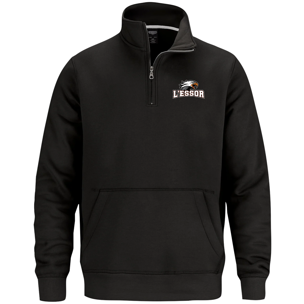 L'Essor Adult 1/4 Zip Sweatshirt with Pouch Pocket with Embroidered Logo