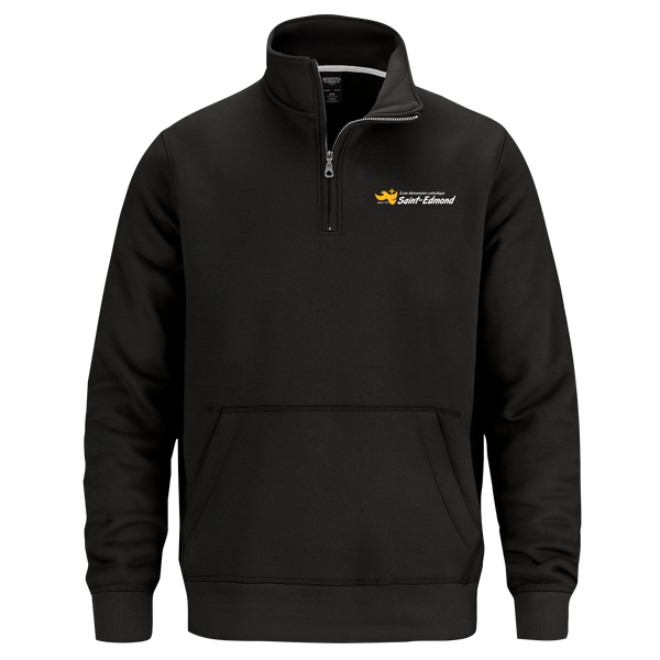 Saint-Edmond Adult1/4 Zip Sweatshirt with Pouch Pocket with Embroidered Logo