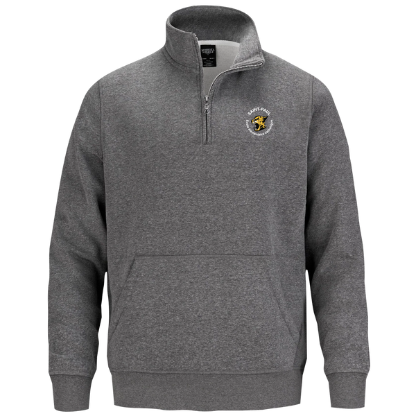 Saint-Paul Adult 1/4 Zip Sweatshirt with Pouch Pocket with Embroidered Logo
