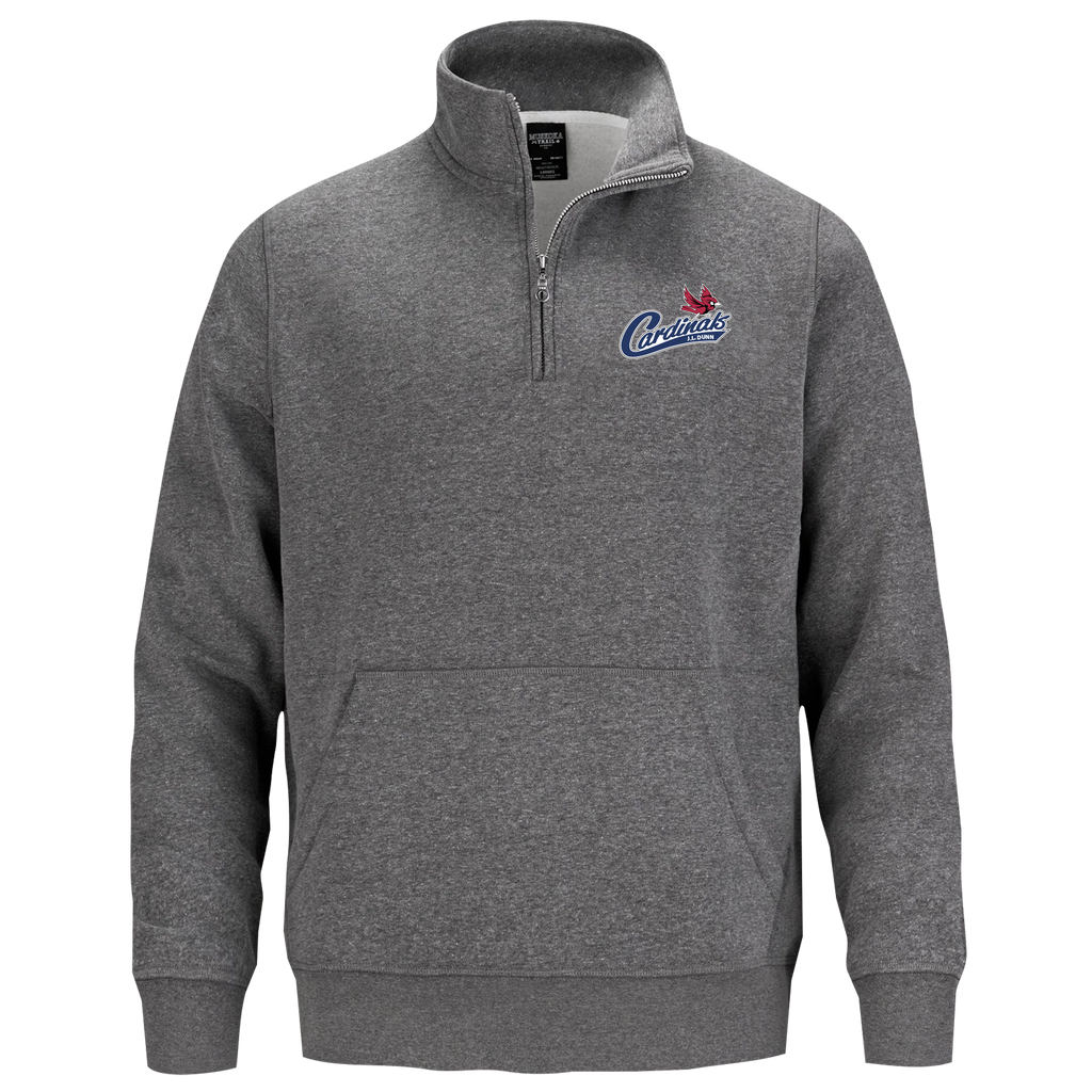 Cardinals Adult1/4 Zip Sweatshirt with Pouch Pocket with Embroidered Logo