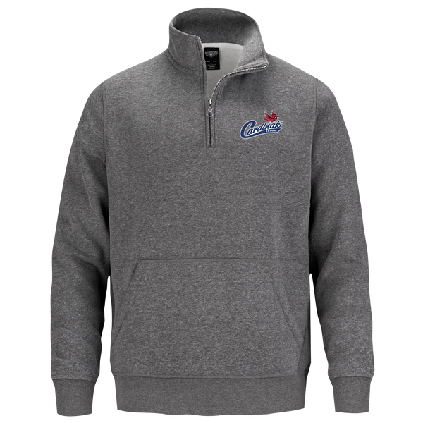 Cardinals Adult1/4 Zip Sweatshirt with Pouch Pocket with Embroidered Logo