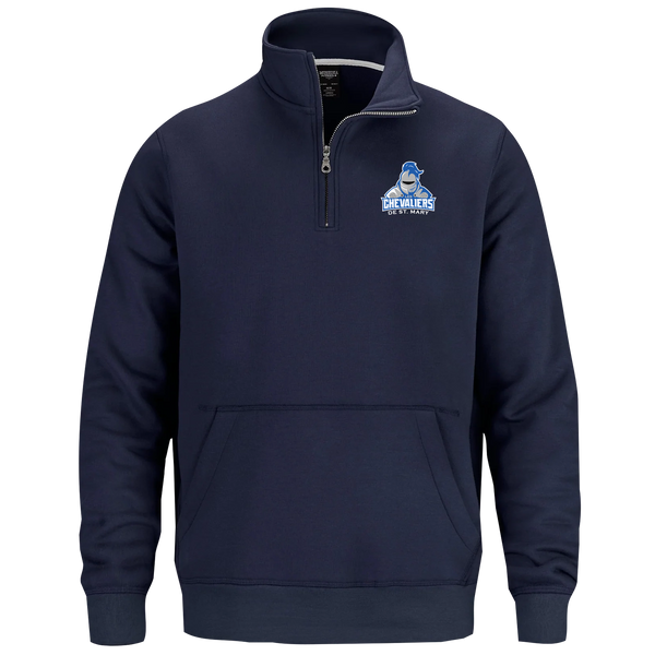 Les Chevaliers De St. Mary Adult1/4 Zip Sweatshirt with Pouch Pocket with Embroidered Logo