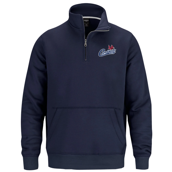 Cardinals Adult1/4 Zip Sweatshirt with Pouch Pocket with Embroidered Logo