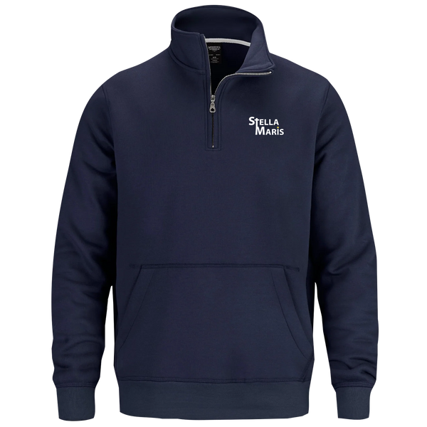 Stella Maris Adult1/4 Zip Sweatshirt with Pouch Pocket with Embroidered Logo