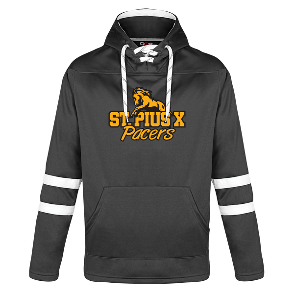 Pacers Adult Pullover Hockey Lace Hooded Sweatshirt With Printed Logo