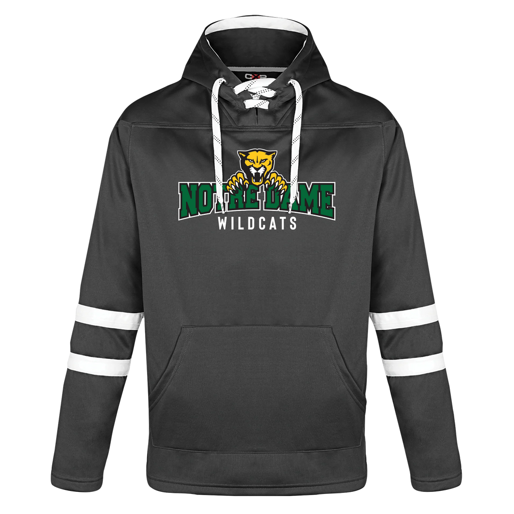 Wildcats Pullover Hockey Lace Hooded Sweatshirt With Printed Logo ADULT