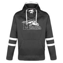 John A. McWilliam Adult Pullover Hockey Lace Hooded Sweatshirt With Printed Logo