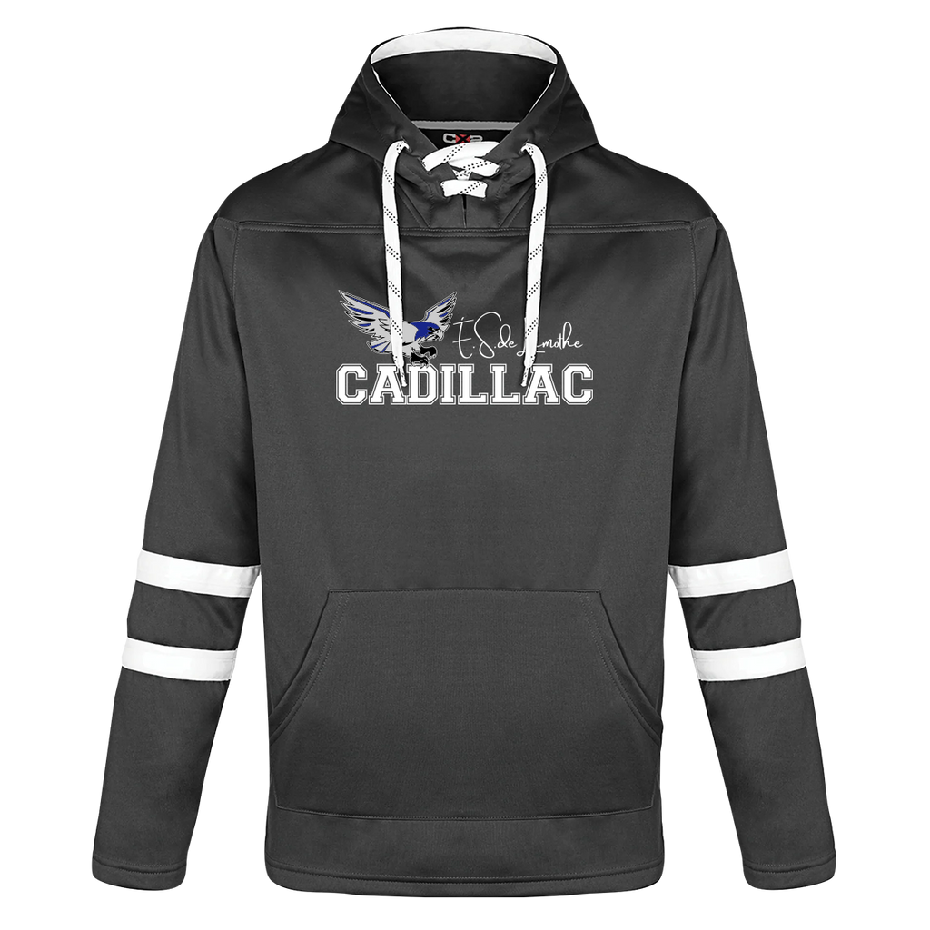 Lamothe-Cadillac Adult Lace Hoodie with Printed Logo