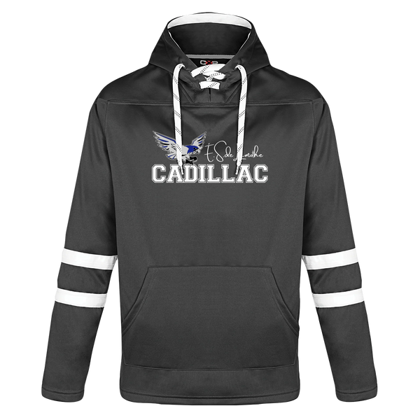Lamothe-Cadillac Adult Lace Hoodie with Printed Logo