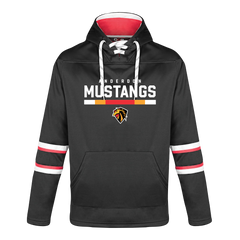 Anderdon Adult Pullover Hockey Lace Hooded Sweatshirt With Printed Logo