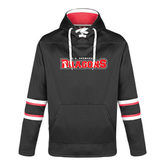 LAD Adult Pullover Hockey Lace Hooded Sweatshirt With Printed Logo