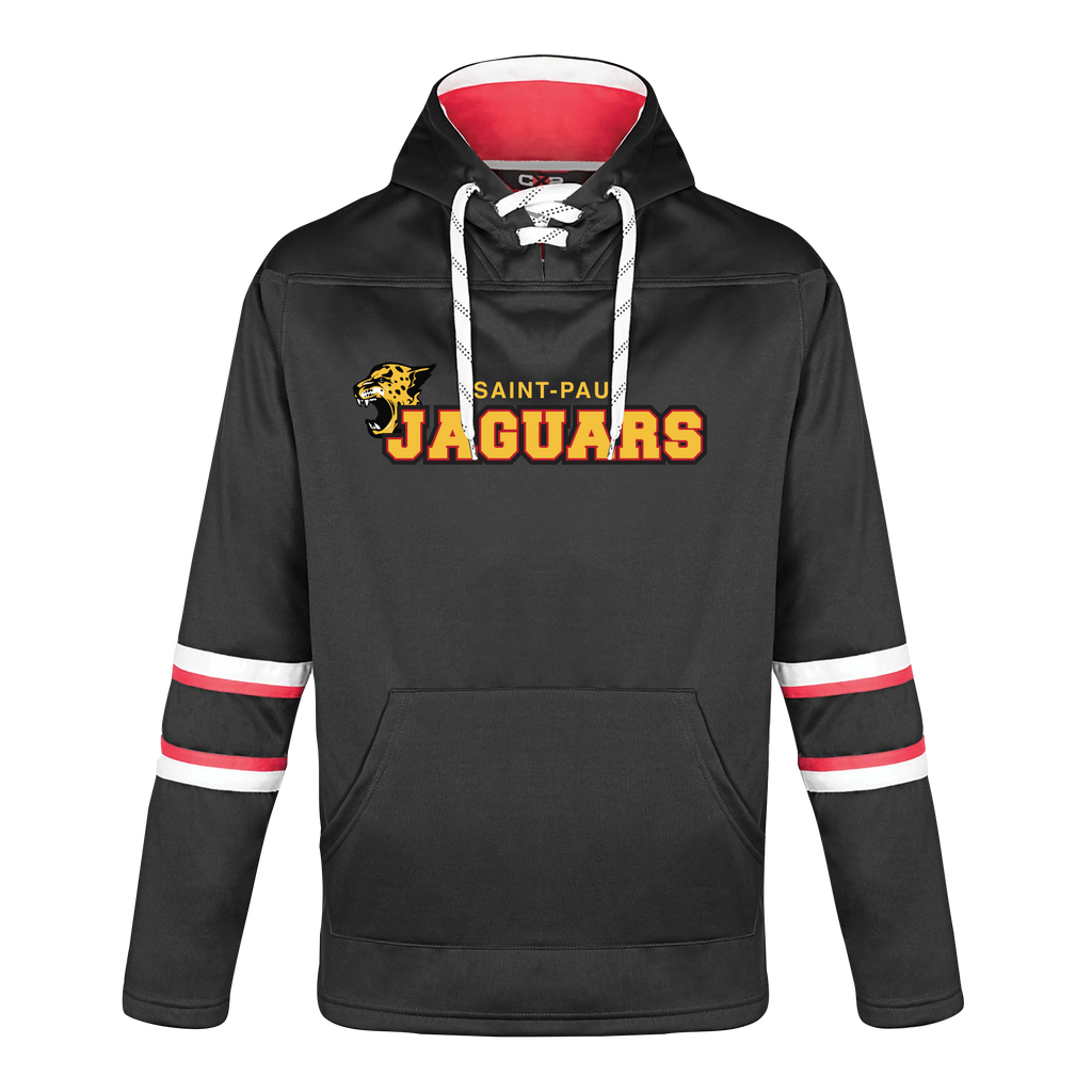 Saint-Paul Youth Pullover Hockey Lace Hooded Sweatshirt With Printed Logo