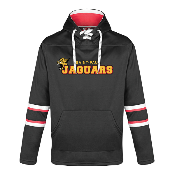 Saint-Paul Youth Pullover Hockey Lace Hooded Sweatshirt With Printed Logo