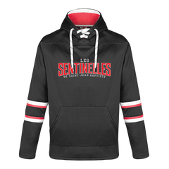 Sentinelles Adult Pullover Hockey Lace Hooded Sweatshirt With Printed Logo