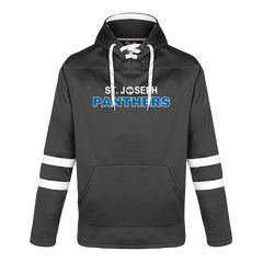 St. Joseph Adult Pullover Hockey Lace Hooded Sweatshirt With Printed Logo