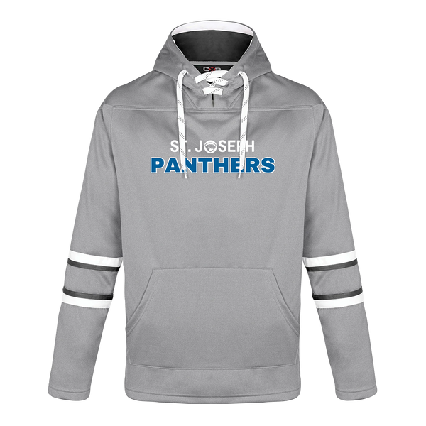 St. Joseph Adult Pullover Hockey Lace Hooded Sweatshirt With Printed Logo