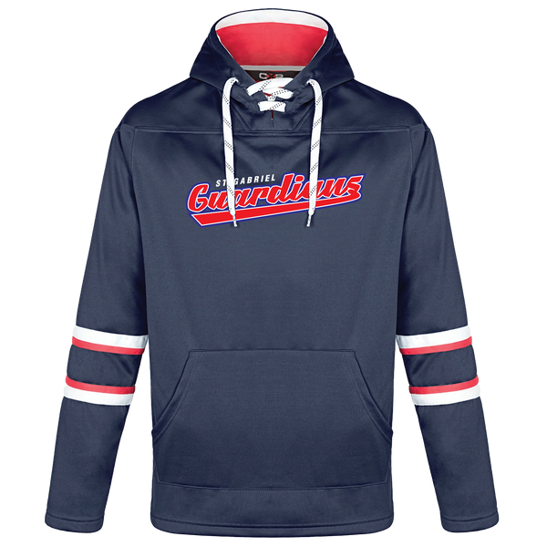 Guardians Adult Pullover Hockey Lace Hooded Sweatshirt With Printed Logo