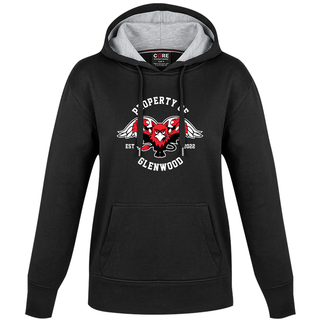 Glenwood Ladies Pullover Hooded Sweatshirt with Printed Logo