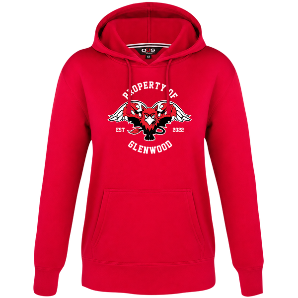 Glenwood Ladies Pullover Hooded Sweatshirt with Printed Logo