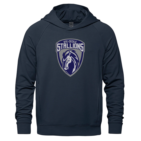 Ste. Cécile Stallions Adult French Terry Performance Pullover Hooded Sweatshirt with Printed Logo