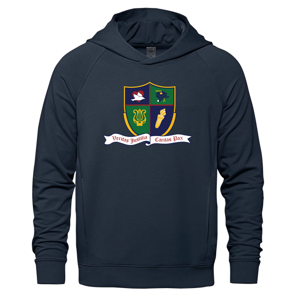 Ste. Cécile Adult French Terry Performance Pullover Hooded Sweatshirt with Printed Logo