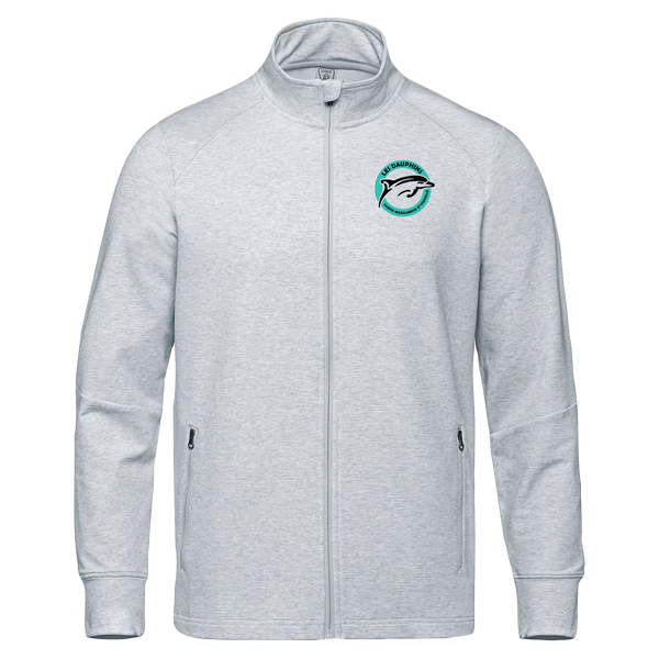 Dauphins Adult French Terry Performance Full Zip Sweatshirt with Embroidered Logo