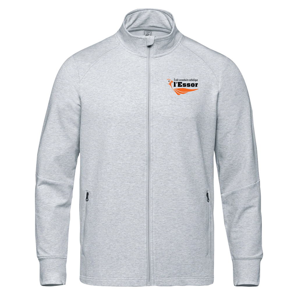 L'Essor Adult French Terry Performance Full Zip Sweatshirt with Embroidered Logo