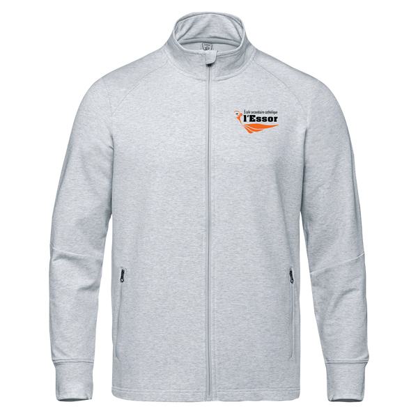 L'Essor Adult French Terry Performance Full Zip Sweatshirt with Embroidered Logo
