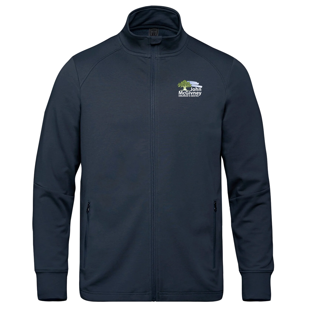 John McGivney Adult French Terry Performance Full Zip Sweatshirt with Embroidered Logo