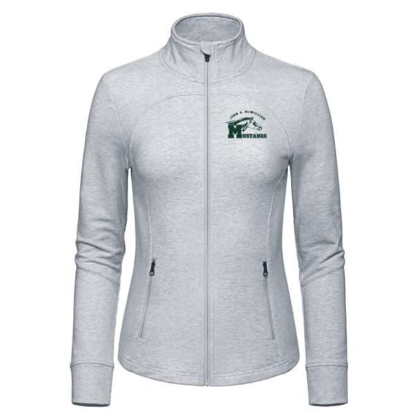John A. McWilliam Ladies French Terry Performance Full Zip Sweatshirt with Embroidered Logo