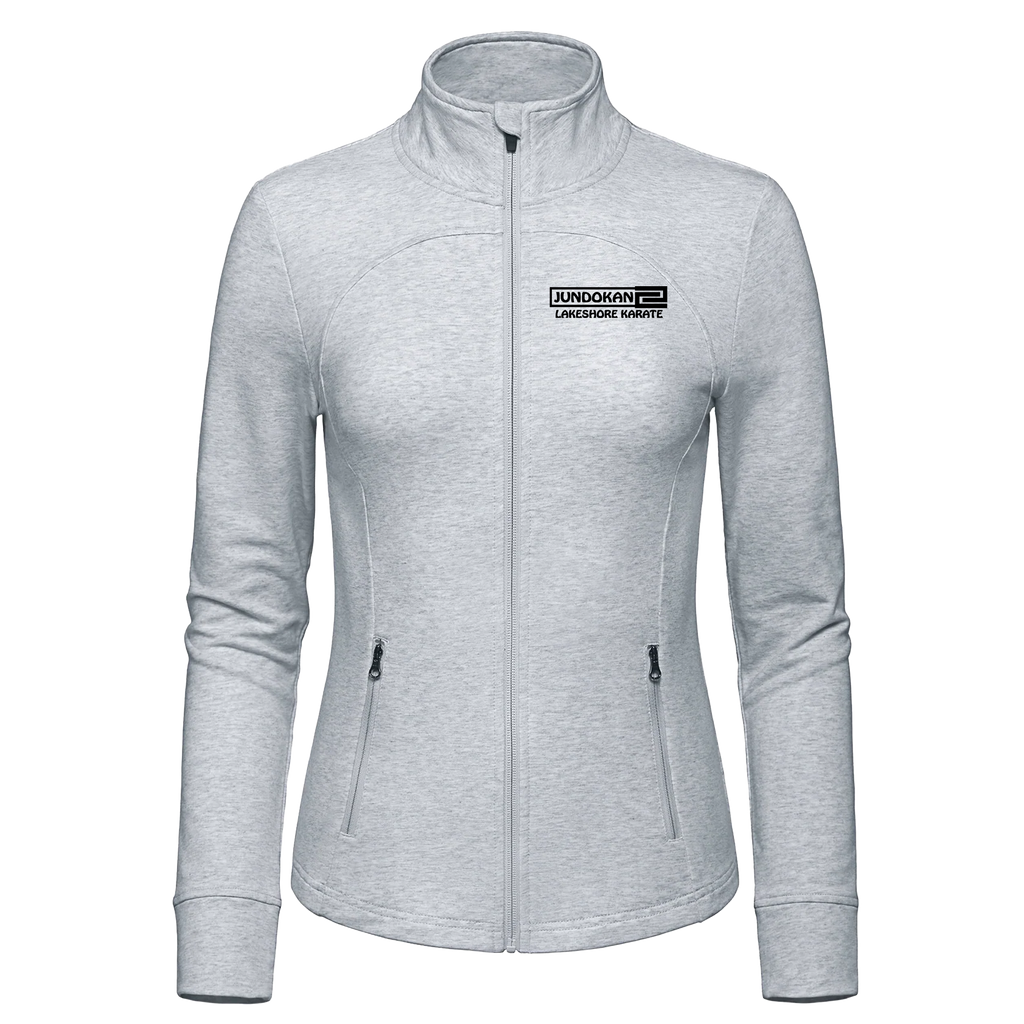 Lakeshore Karate Ladies French Terry Performance Full Zip Sweatshirt with Embroidered Logo