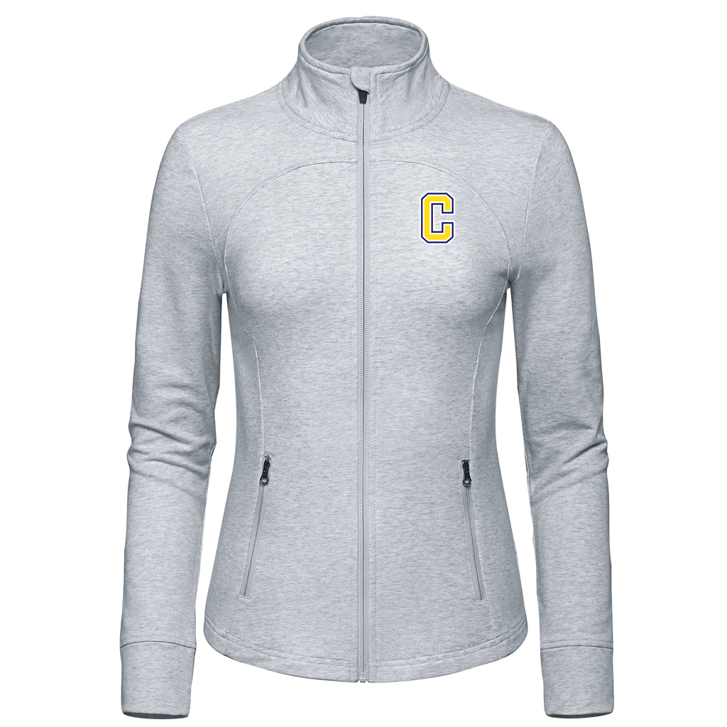 Central Baseball Ladies French Terry Performance Full Zip Sweatshirt with Embroidered Logo
