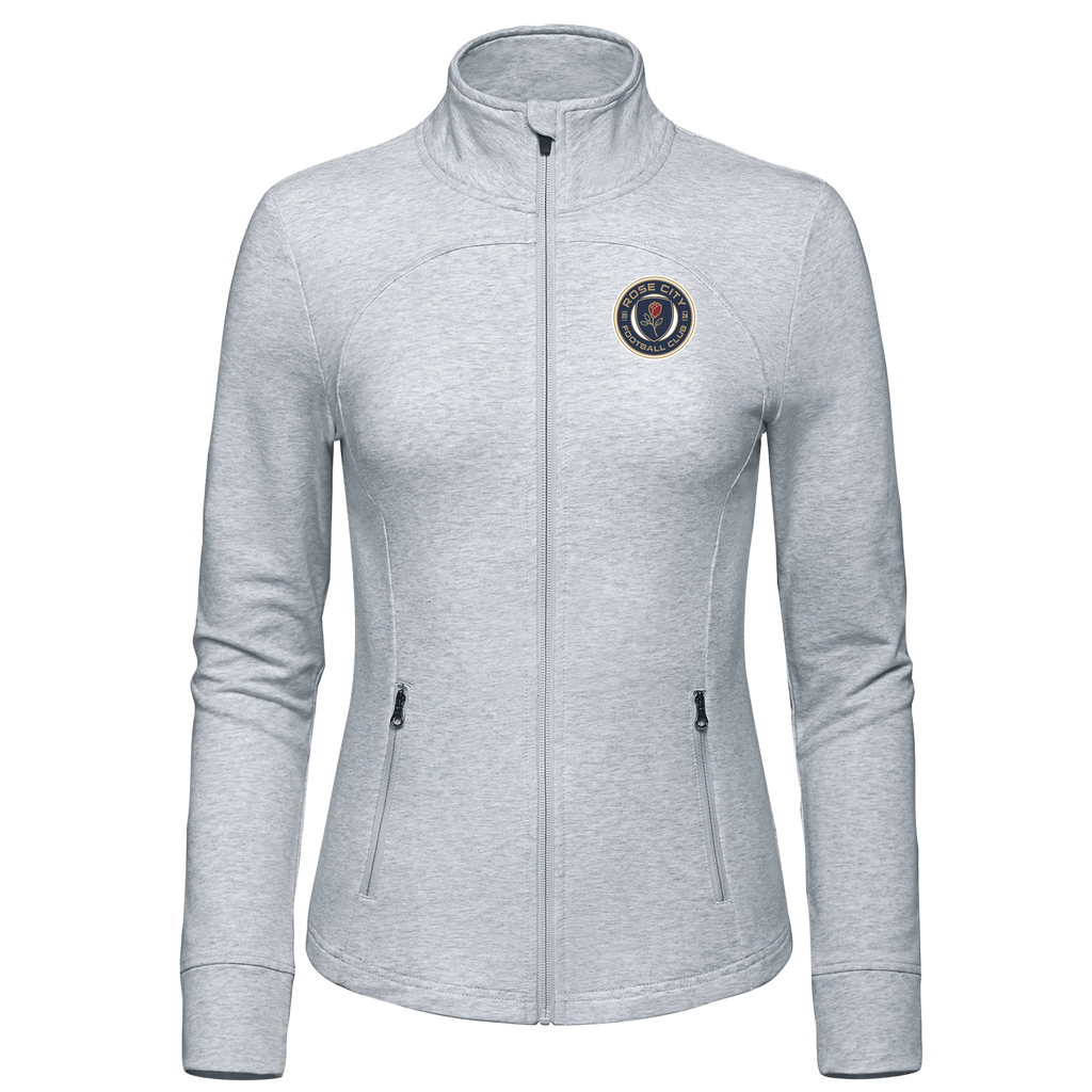 Rose City Football Club Ladies French Terry Performance Full Zip Sweatshirt with Embroidered Logo