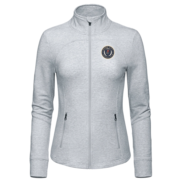 Rose City Football Club Ladies French Terry Performance Full Zip Sweatshirt with Embroidered Logo
